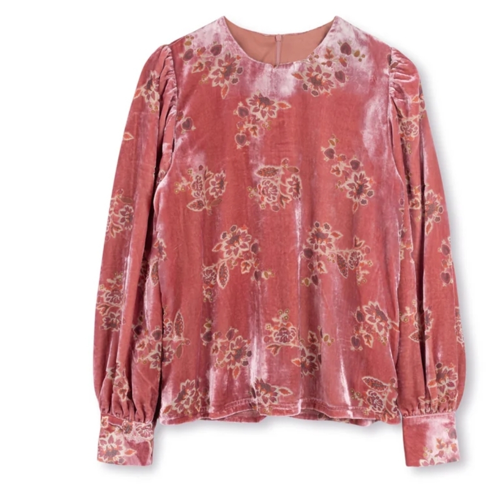 Floral Velvet SHIRT Size M Gently Worn
